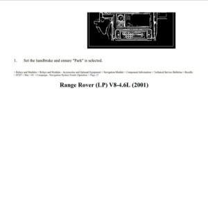 land rover range rover 2001 4.6l workshop manual