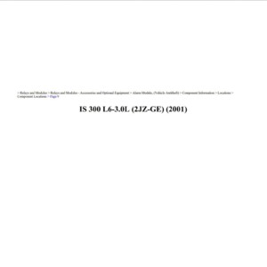 lexus is300 2001 3.0l workshop manual