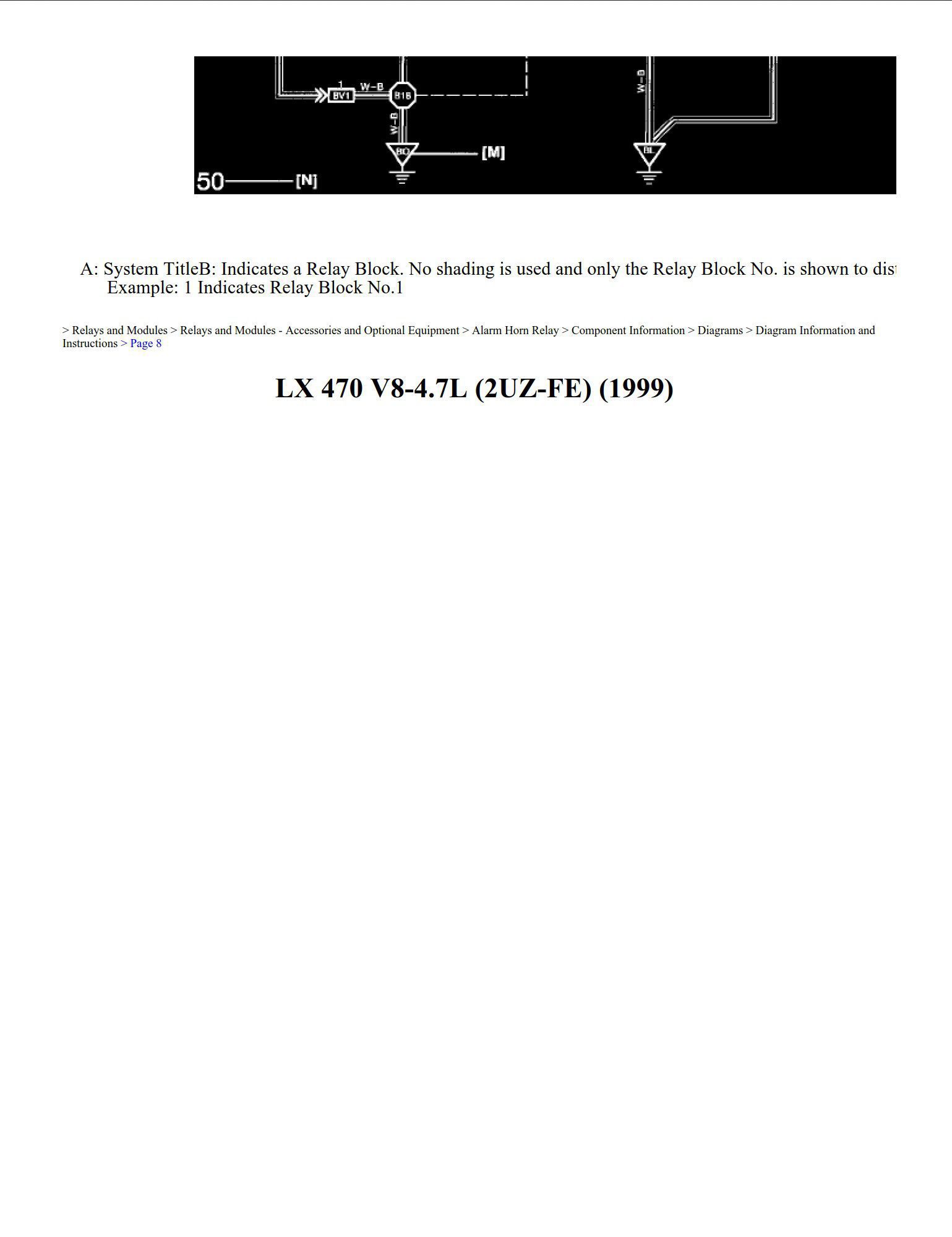 lexus lx470 1999 4.7l workshop manual
