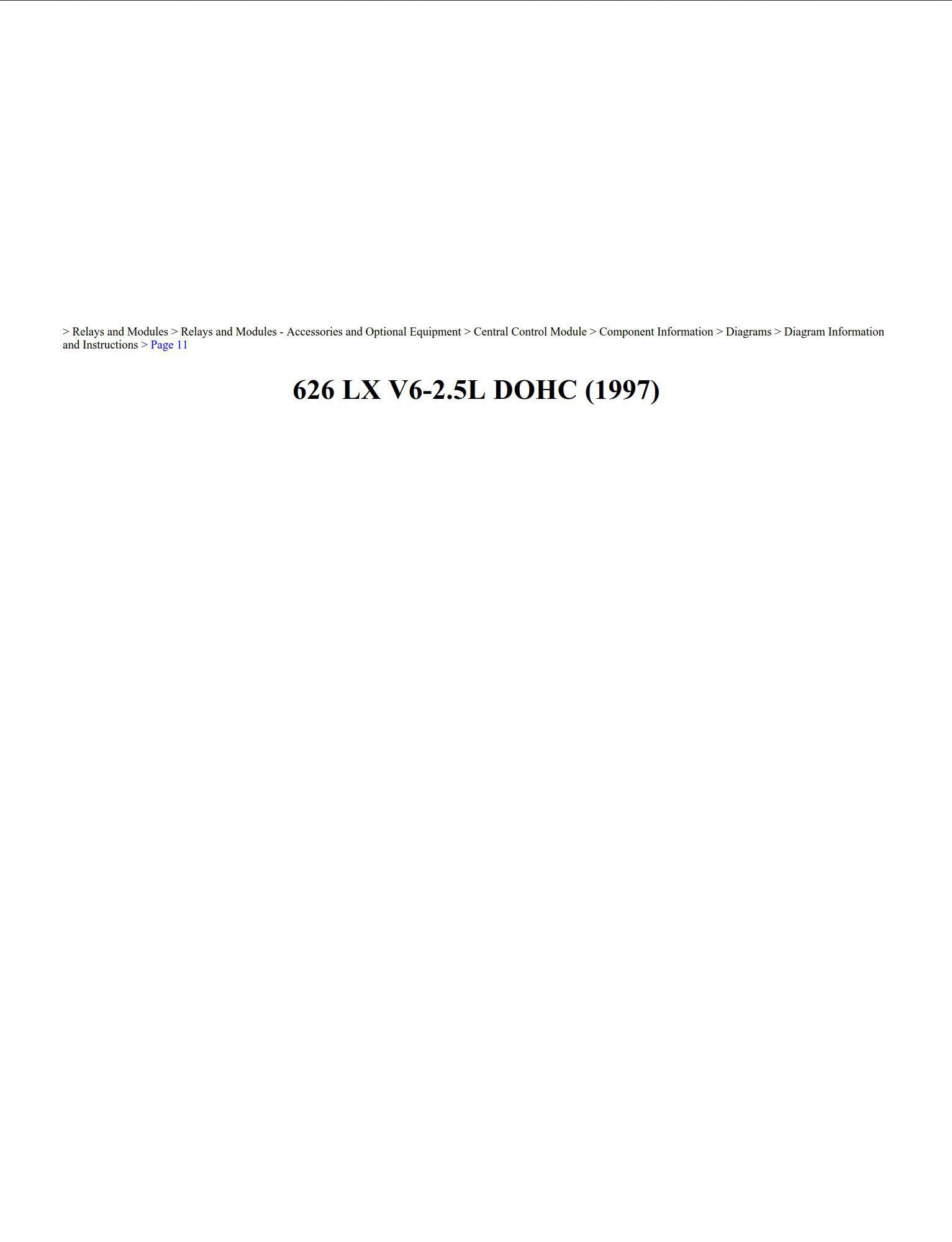 mazda 626 1997 v6 2.5l dohc workshop manual