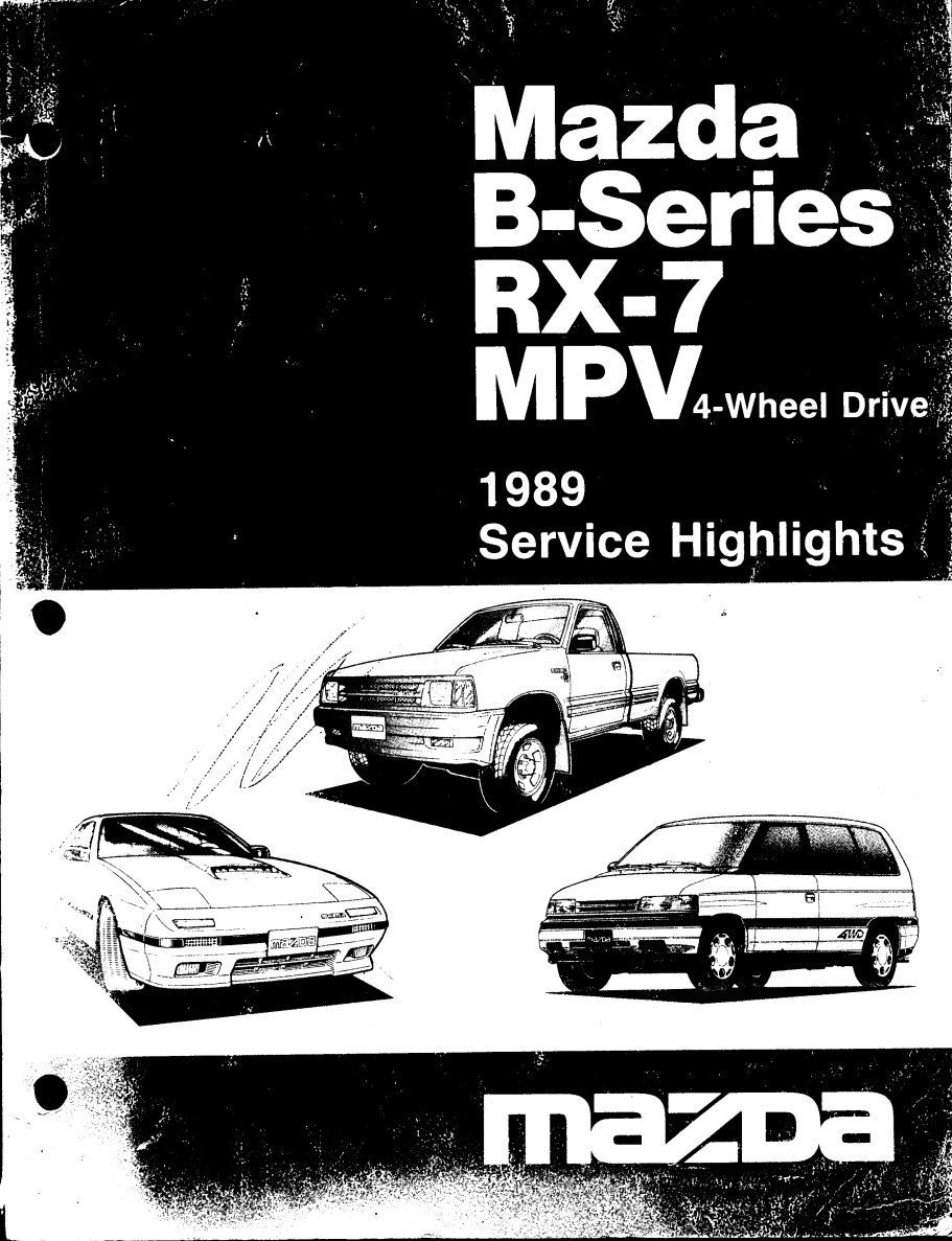 mazda b series 1989 highligts workshop manual