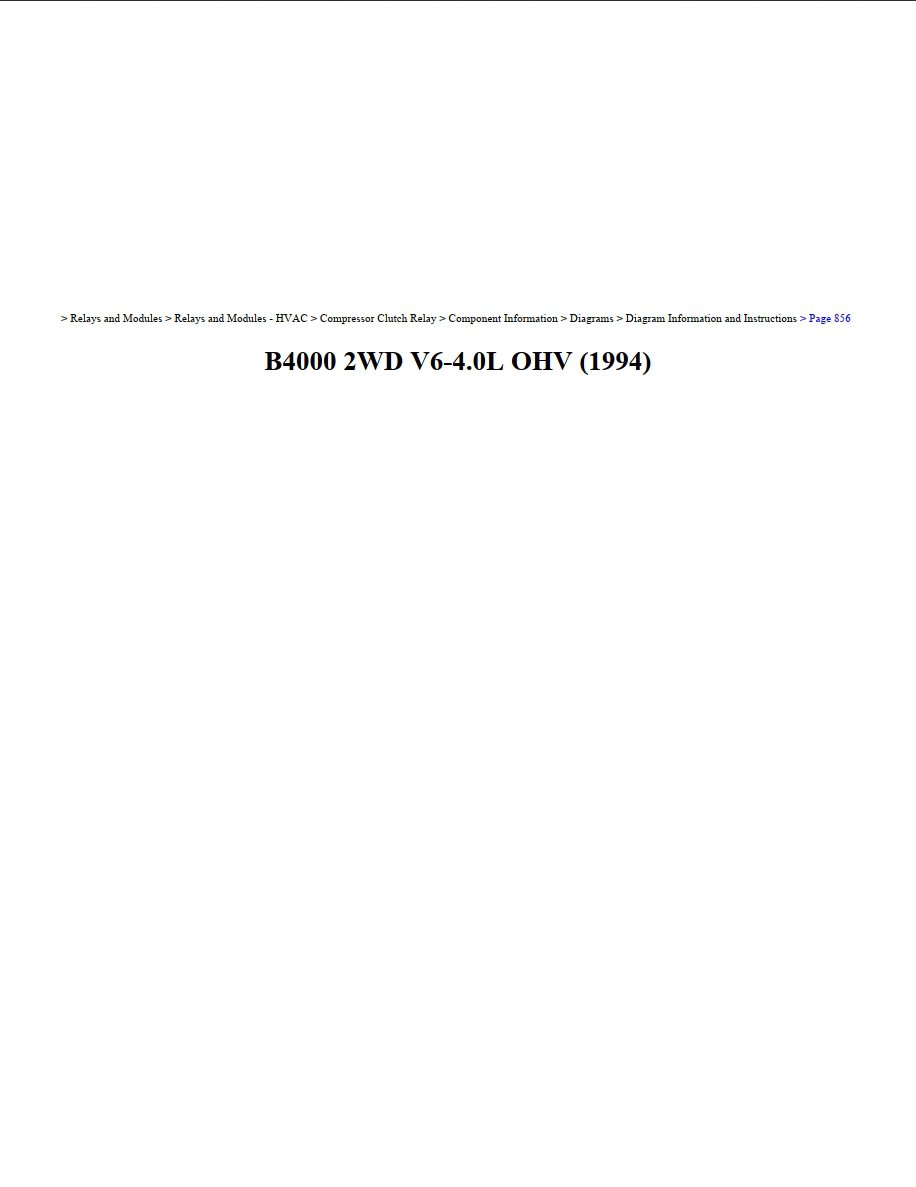 mazda b series 1994 b4000 v6 4.0l ohv workshop manual