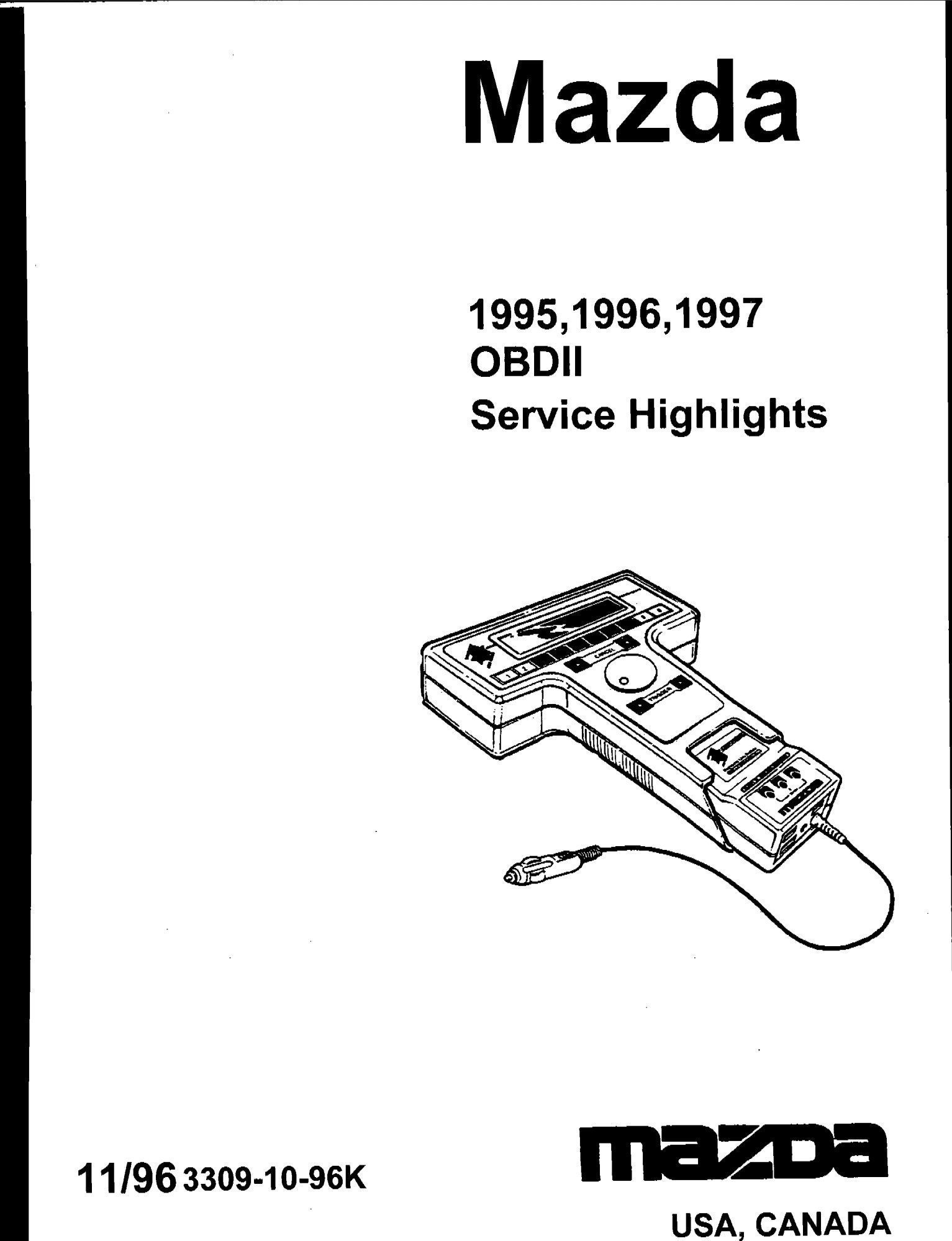 mazda millenia 1995 1997 obdii service highlights workshop manual