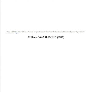mazda millenia 1999 2.5l dohc workshop manual