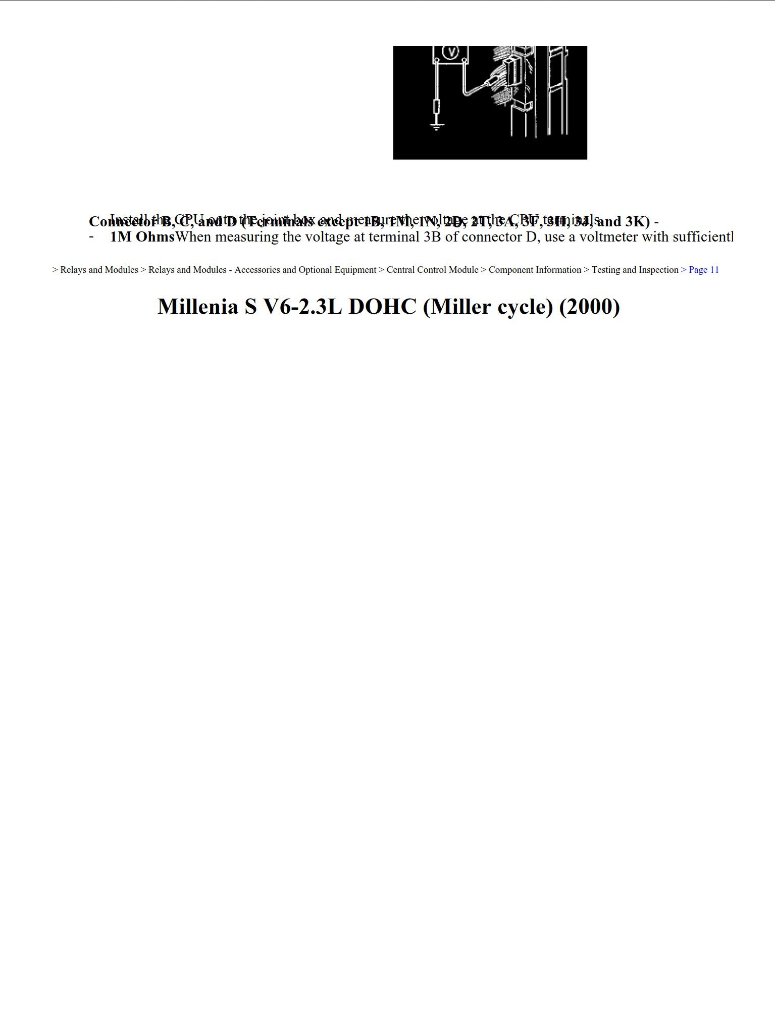 mazda millenia 2000 2.3l dohc workshop manual