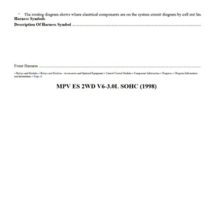 mazda mpv 1998 2wd 3.0l sohc workshop manual