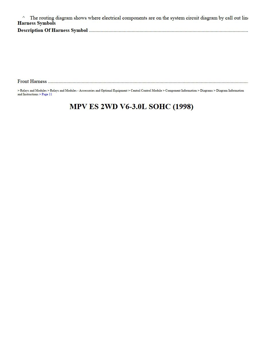 mazda mpv 1998 2wd 3.0l sohc workshop manual