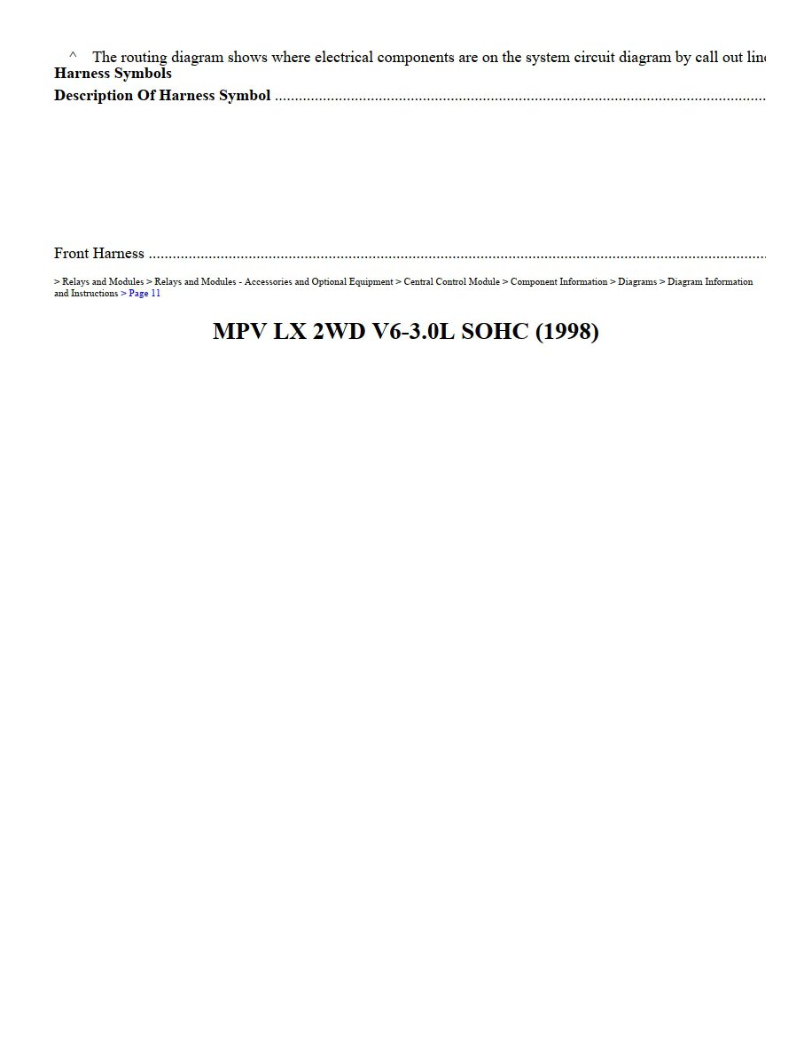 mazda mpv 1998 3.0l sohc workshop manual