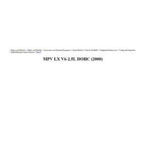 mazda mpv 2000 2.5l workshop manual