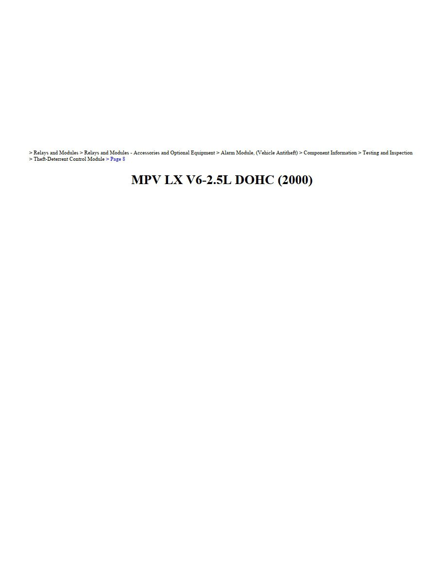 mazda mpv 2000 2.5l workshop manual