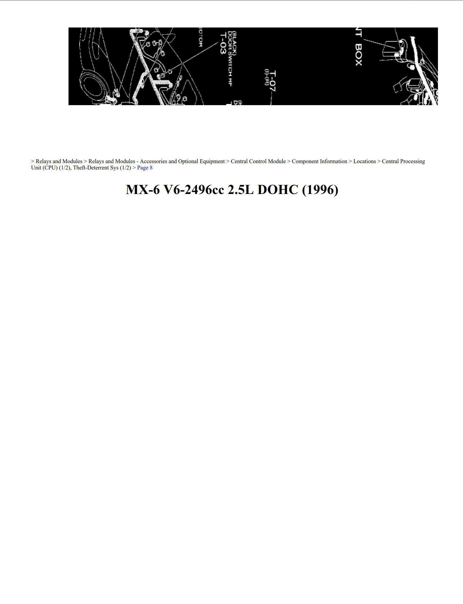 mazda mx 6 1996 v6 2.5l dohc workshop manual