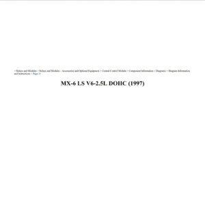 mazda mx 6 1997 2.5l dohc workshop manual