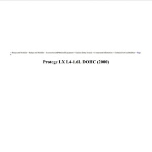mazda protege 2000 1.6l dohc workshop manual