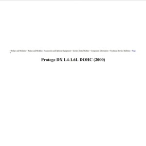 mazda protege 2000 1.6l workshop manuals