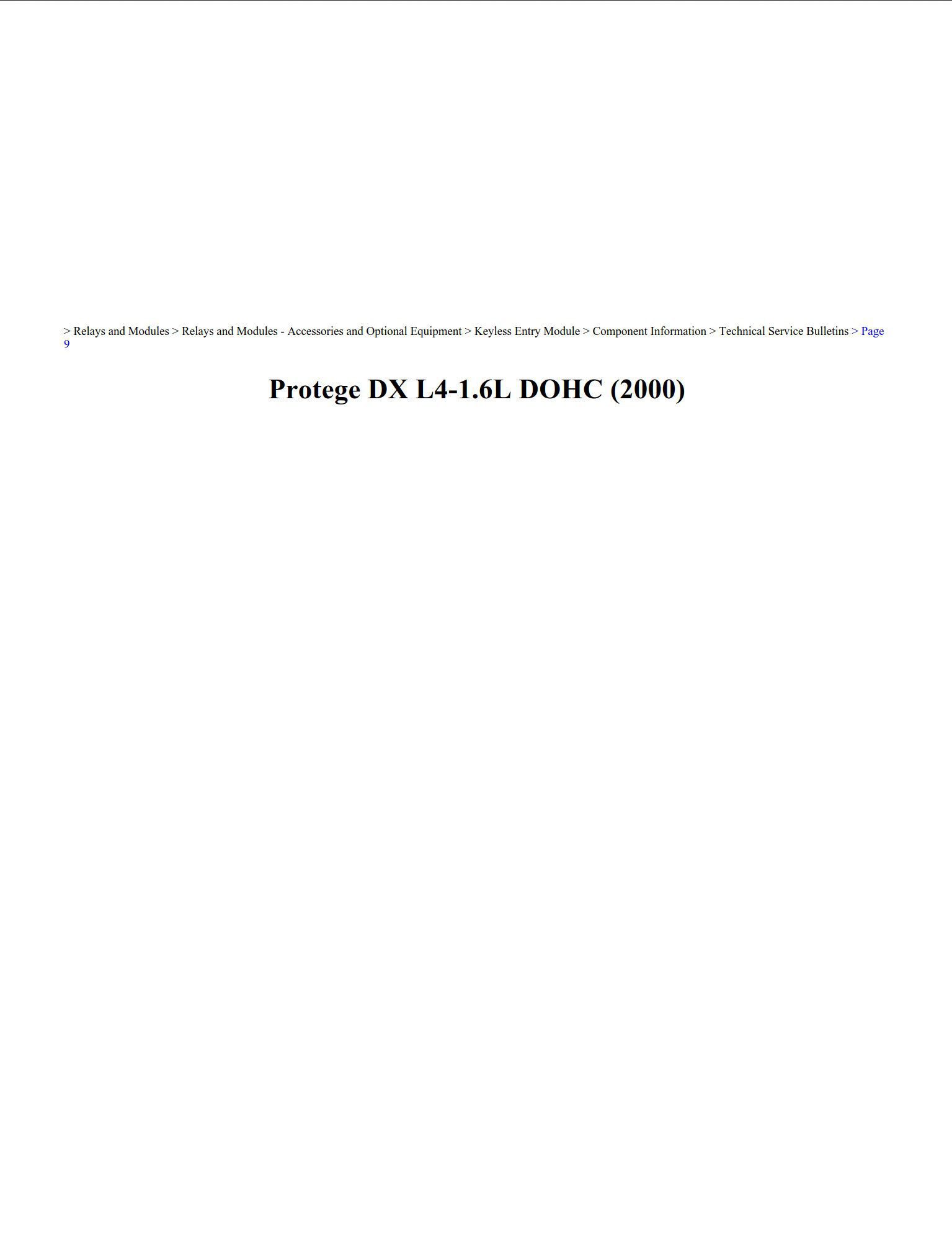 mazda protege 2000 1.6l workshop manuals