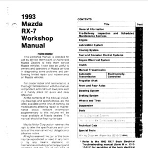 mazda rx 7 1993 workshop manual