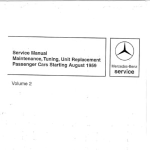 mercedes 190 1959 1967 workshop manual volume ii