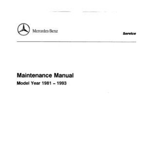 mercedes 190 1981 1993 workshop manual