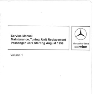 mercedes 200 1959 1967 workshop manual volume i