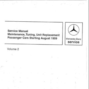 mercedes 200 1959 1967 workshop manual volume ii