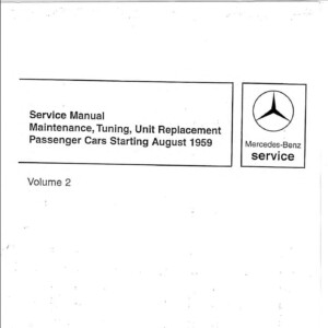 mercedes 220 1959 1967 workshop manual volume ii