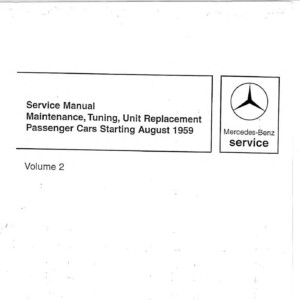 mercedes 300 1959 1967 workshop manual volume ii