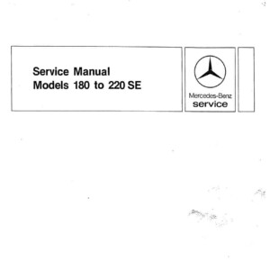 mercedes benz 180 1954 1959 workshop manual