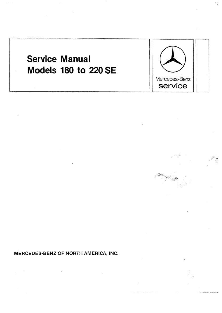 mercedes benz 180 1954 1959 workshop manual