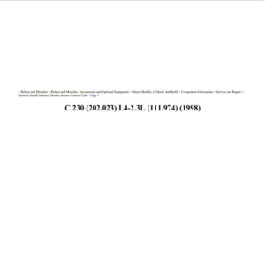 mercedes c 230 1998 2.3l workshop manual