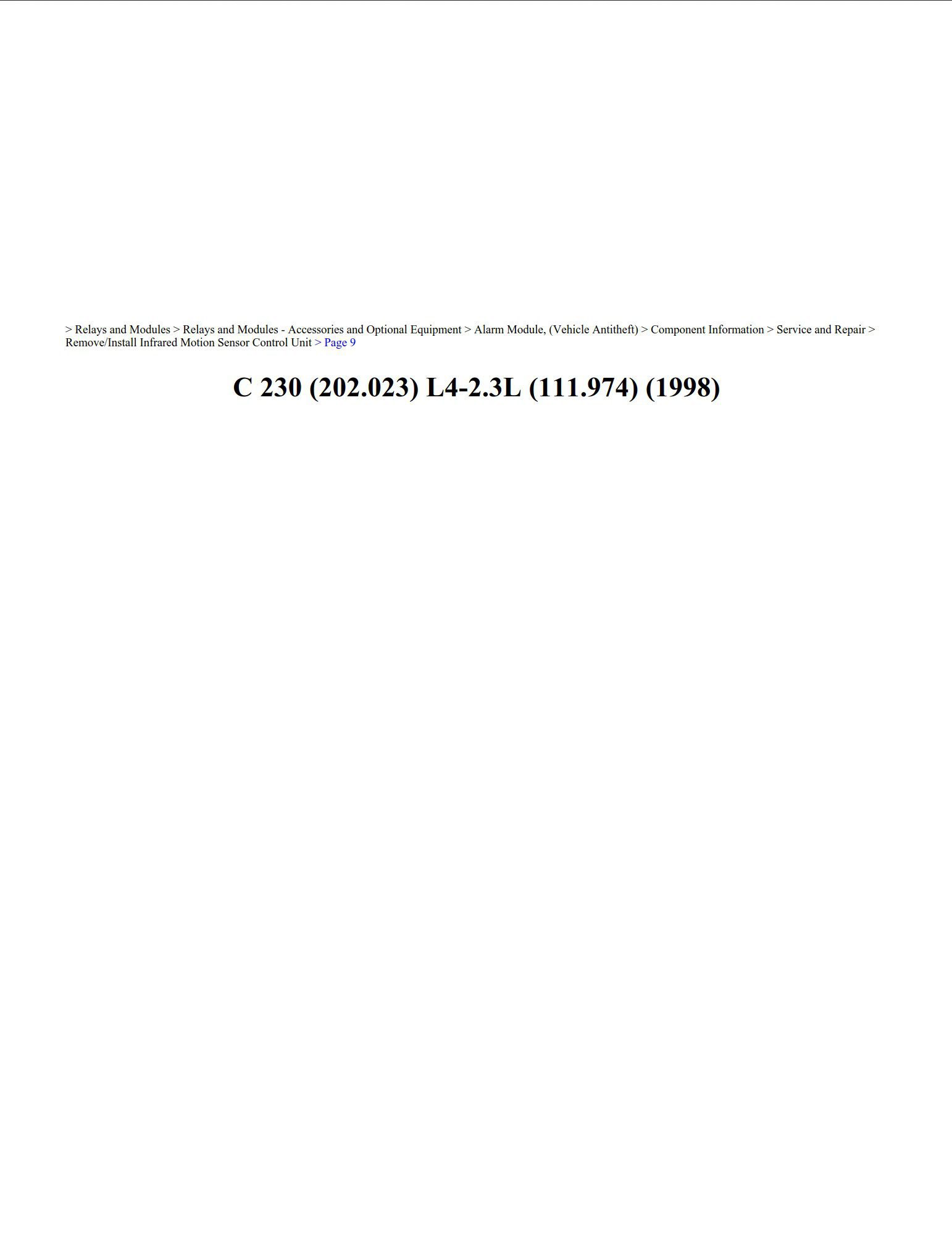 mercedes c 230 1998 2.3l workshop manual