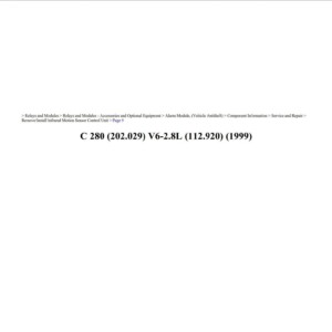 mercedes c 280 1999 2.8l workshop manual
