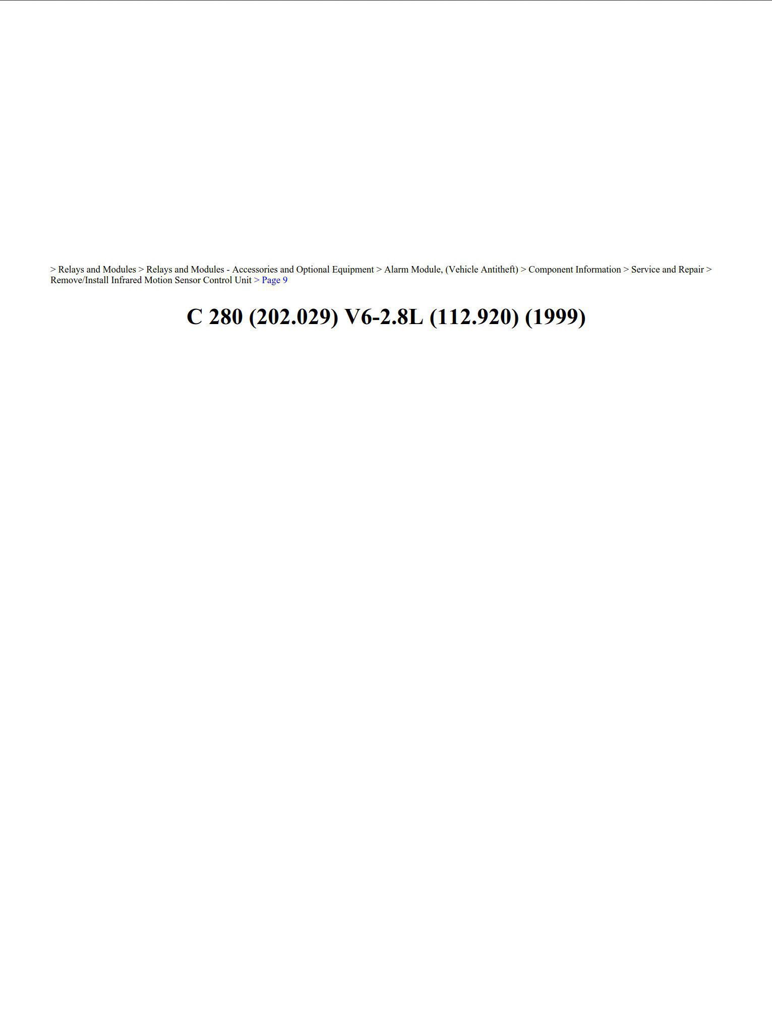 mercedes c 280 1999 2.8l workshop manual