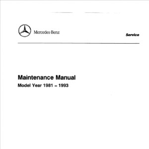 mercedes e 280 1981 workshop manual