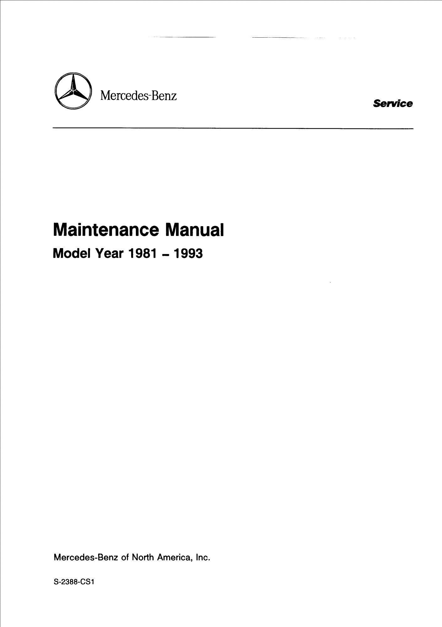 mercedes e 280 1981 workshop manual