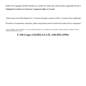 mercedes e 320 1994 coupe 3.2l workshop manual