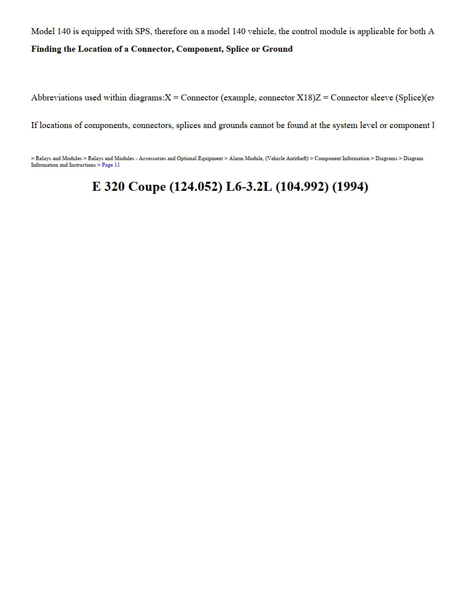 mercedes e 320 1994 coupe 3.2l workshop manual