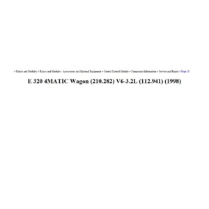 mercedes e 320 1998 3.2l workshop manual