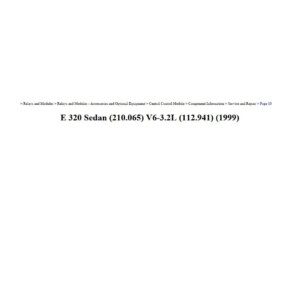 mercedes e 320 1999 sedan 3.2l workshop manual