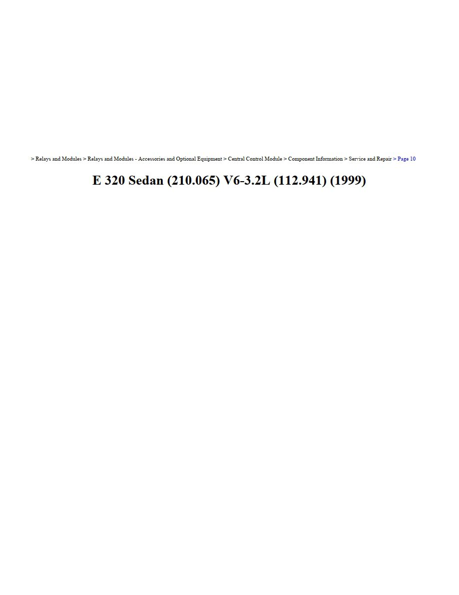 mercedes e 320 1999 sedan 3.2l workshop manual