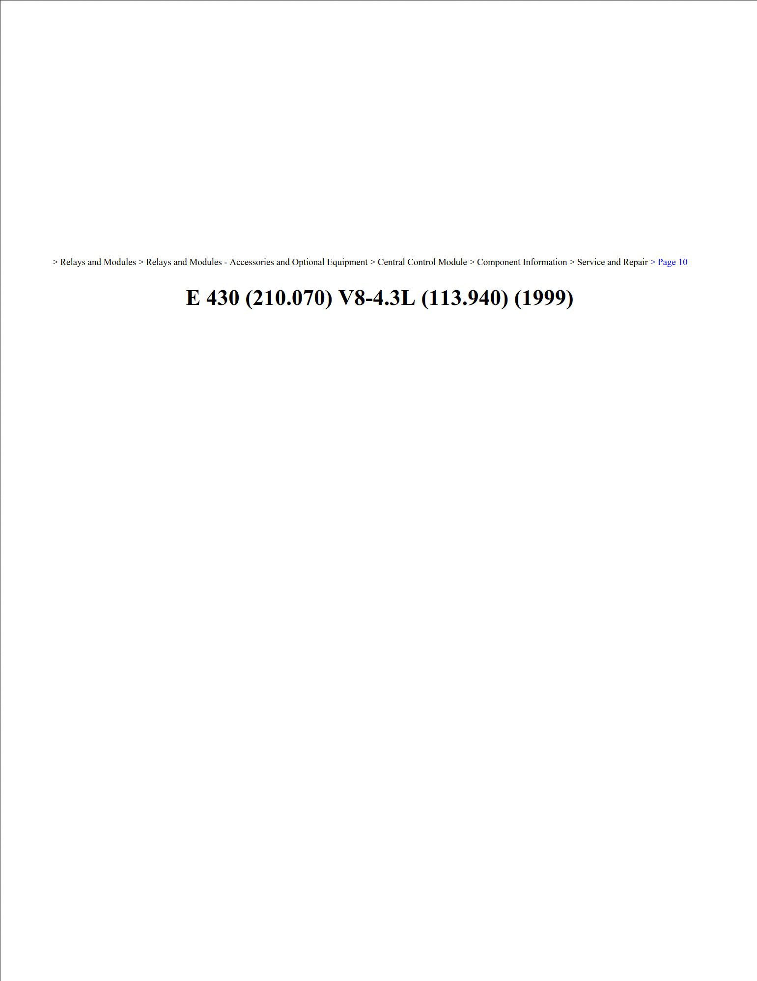 mercedes e 430 1999 4.3l workshop manual