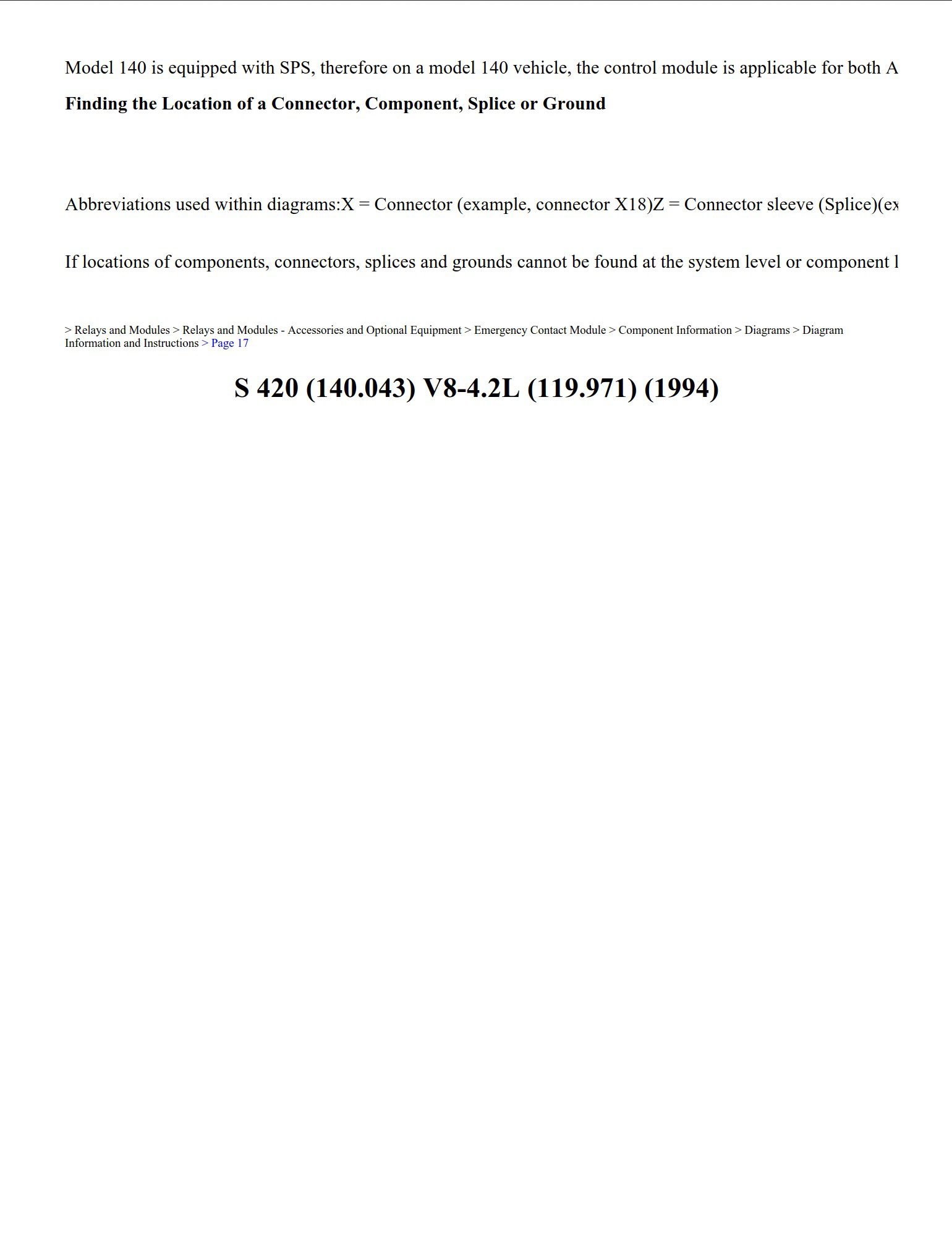 mercedes s 420 1994 v8 4.2l workshop manual