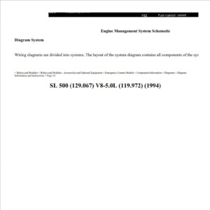 mercedes sl 500 1994 v8 5.0l workshop manual