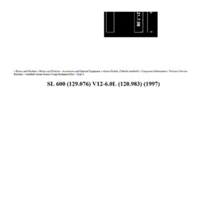 mercedes sl 600 1997 6.0l workshop manual