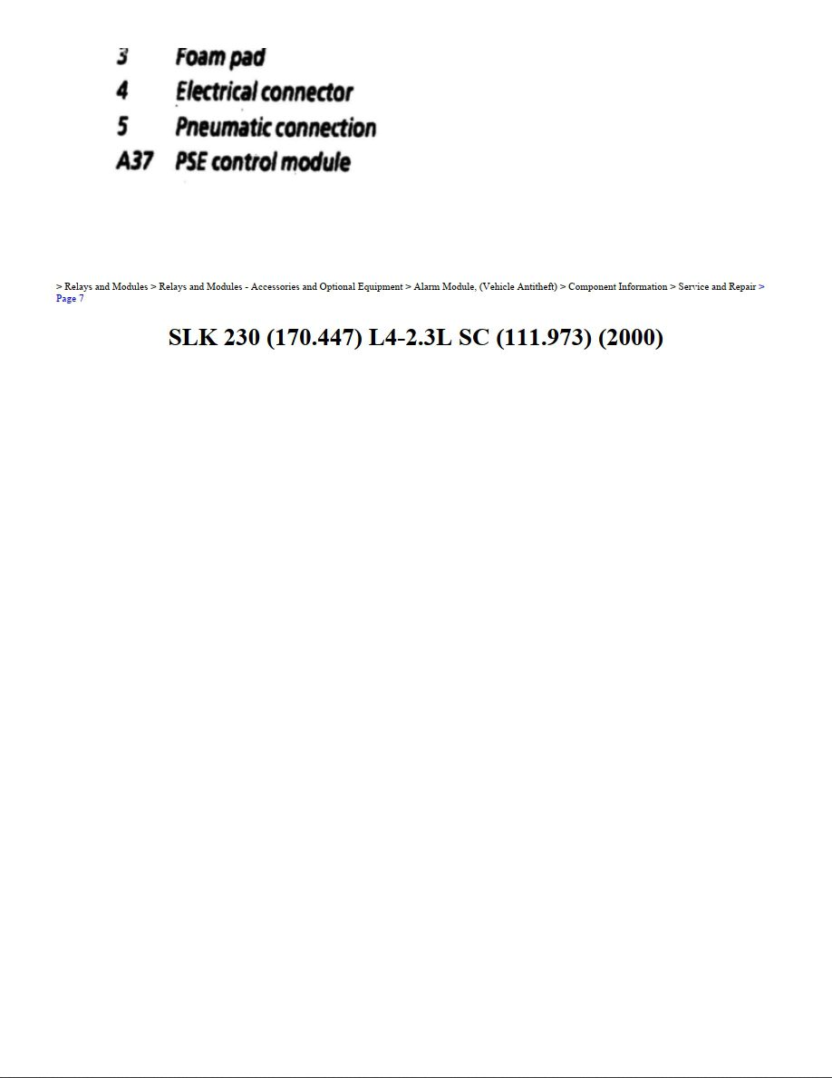 mercedes slk 230 2000 2.3l sc workshop manual