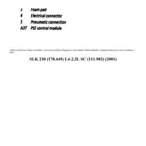mercedes slk 230 2001 2.3l workshop manual