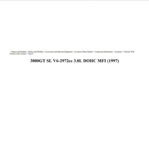mitsubishi 3000 gt 1997 3.0l dohc mfi workshop manual