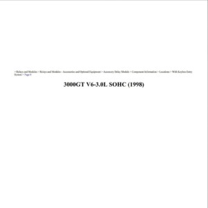 mitsubishi 3000 gt 1998 v6 3.0l sohc workshop manual