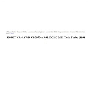 mitsubishi 3000gt 1998 3.0l dohc mfi workshop manual
