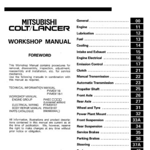 mitsubishi colt 1994 workshop manual