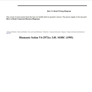 mitsubishi diamante 1995 sedan v6 3.0l sohc workshop manual